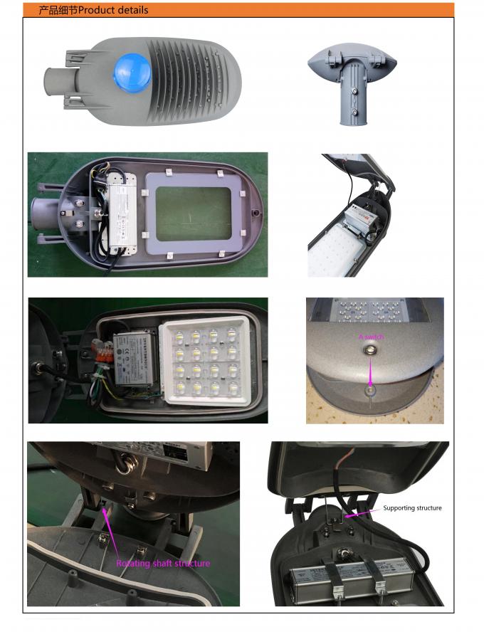 Thiết bị chiếu sáng đường tiết kiệm năng lượng Cấu trúc 50w trở lại sườn tỏa 2